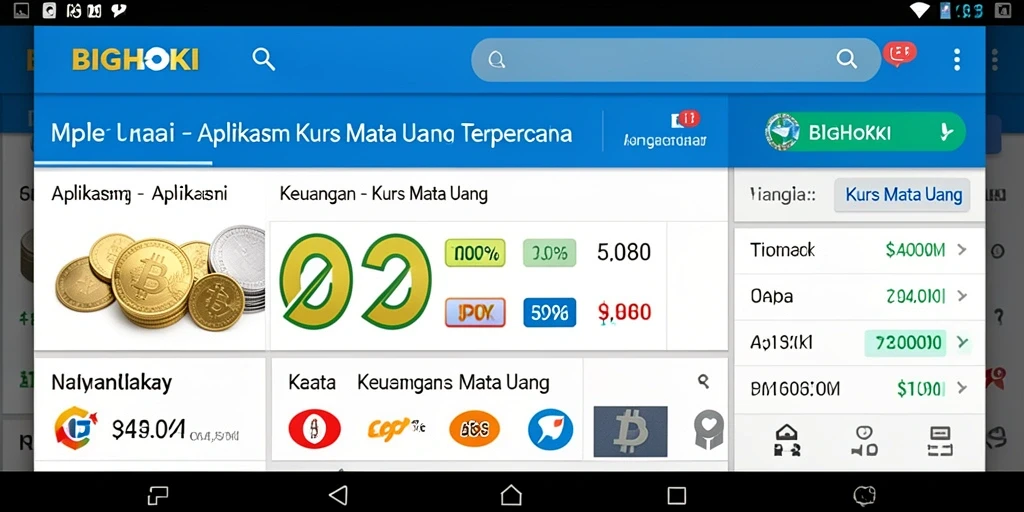 Tampilan antarmuka BIGHOKI yang mudah digunakan untuk kurs mata uang.