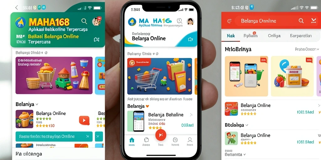 Screenshot antarmuka MAHA168 yang menampilkan fitur Belanja Online.