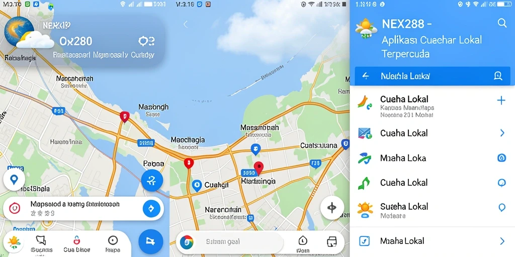 Antarmuka NEX288 menampilkan informasi cuaca lokal secara jelas dan detail.