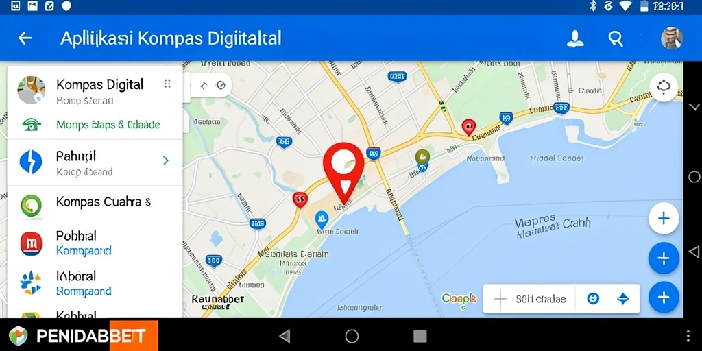 Antarmuka PENIDABET menampilkan kompas digital yang jelas dan informatif.